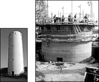 1963 Neubau des Wasserturms in Hemau